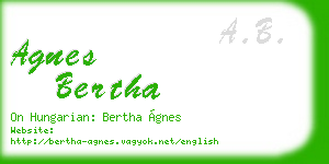 agnes bertha business card